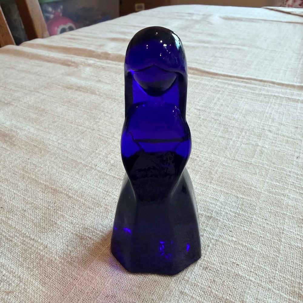 Vintage Mosser Glass Jenny Doll Figurine Cobalt Blue Vi Hunter 1979 4"